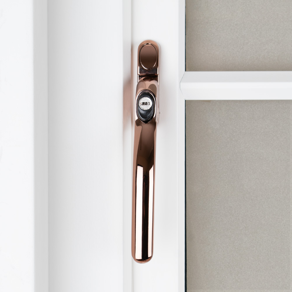 Timber Series Connoisseur MK2 Inline Locking Espag Window Handle - Rose (Non Handed)